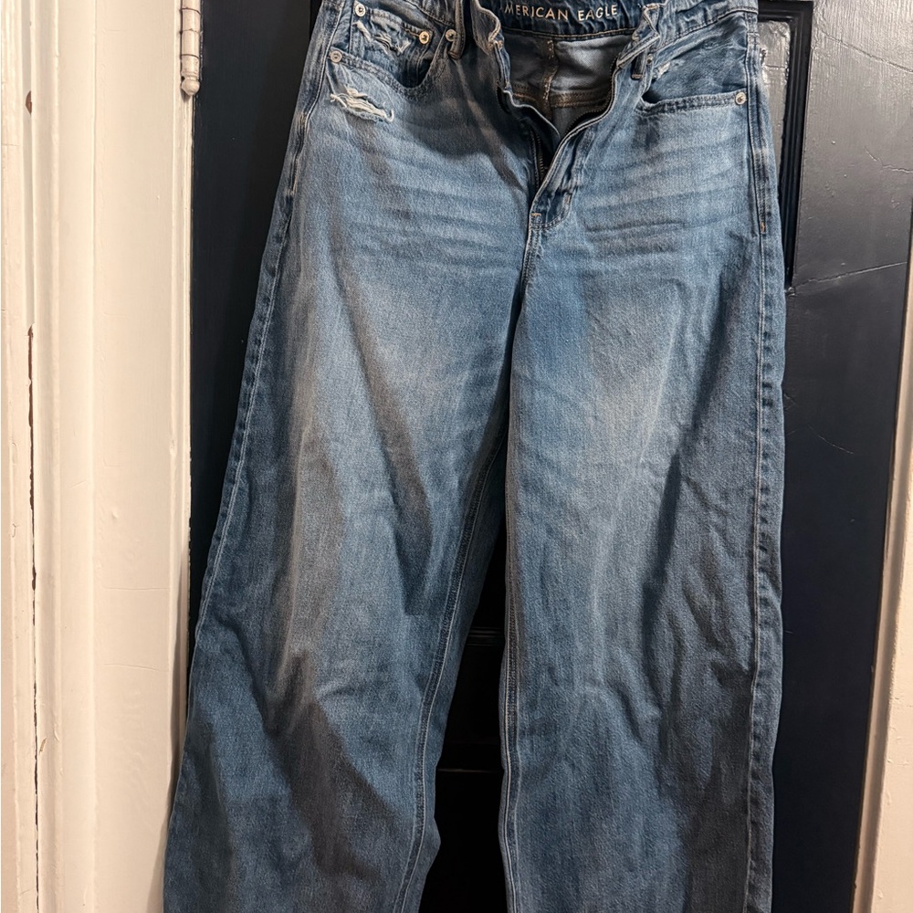 American Eagle Outfitters Women's Classic Blue Wide Leg Jeans